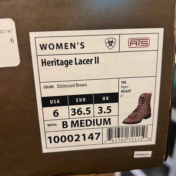Ariat Women's Heritage Lacer II Distressed Brown Boots - Picture 1 of 5